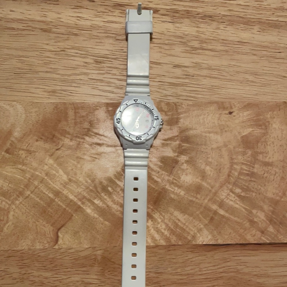 Casio white waterproof watch